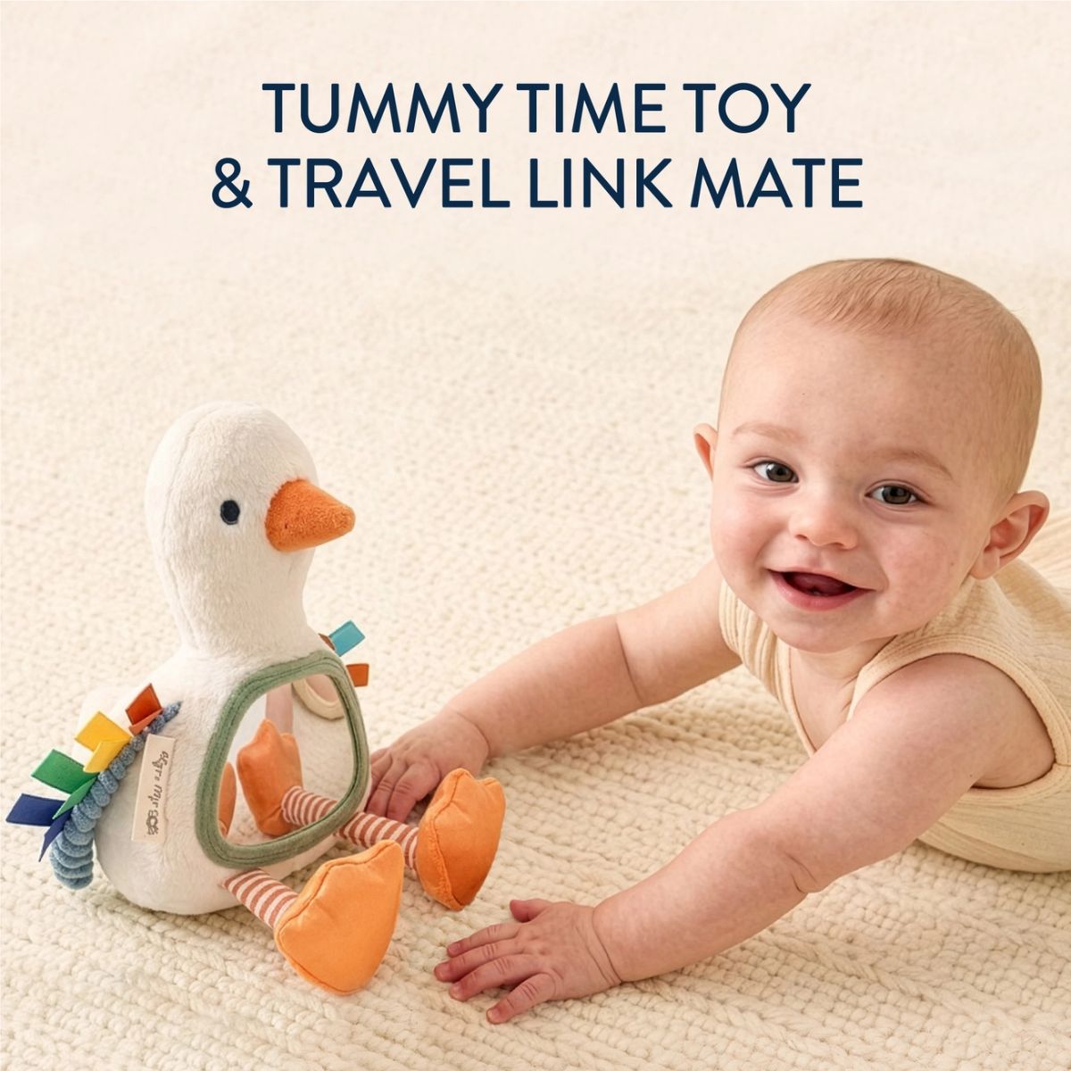 Itzy Bitzy Mirror Sensory Tummy Time Mirror - Gracie the Goose - Perfect for Home & Travel