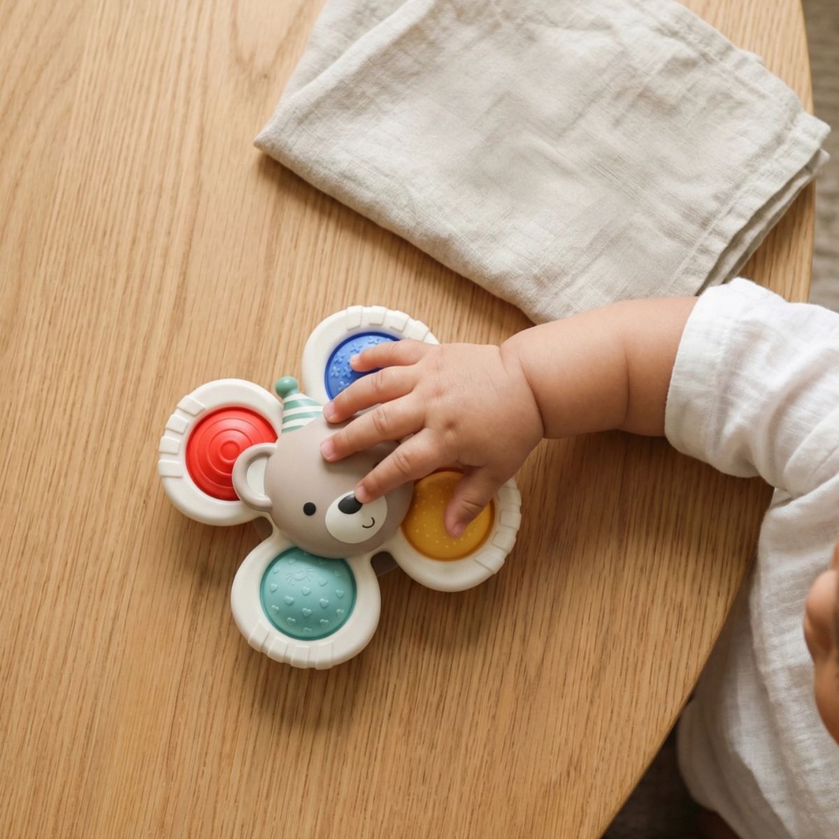 Itzy Ritzy Pop & Whirl Fidget Spinner Travel & Bath Toy - Circus - Compact for Everyday Adventures